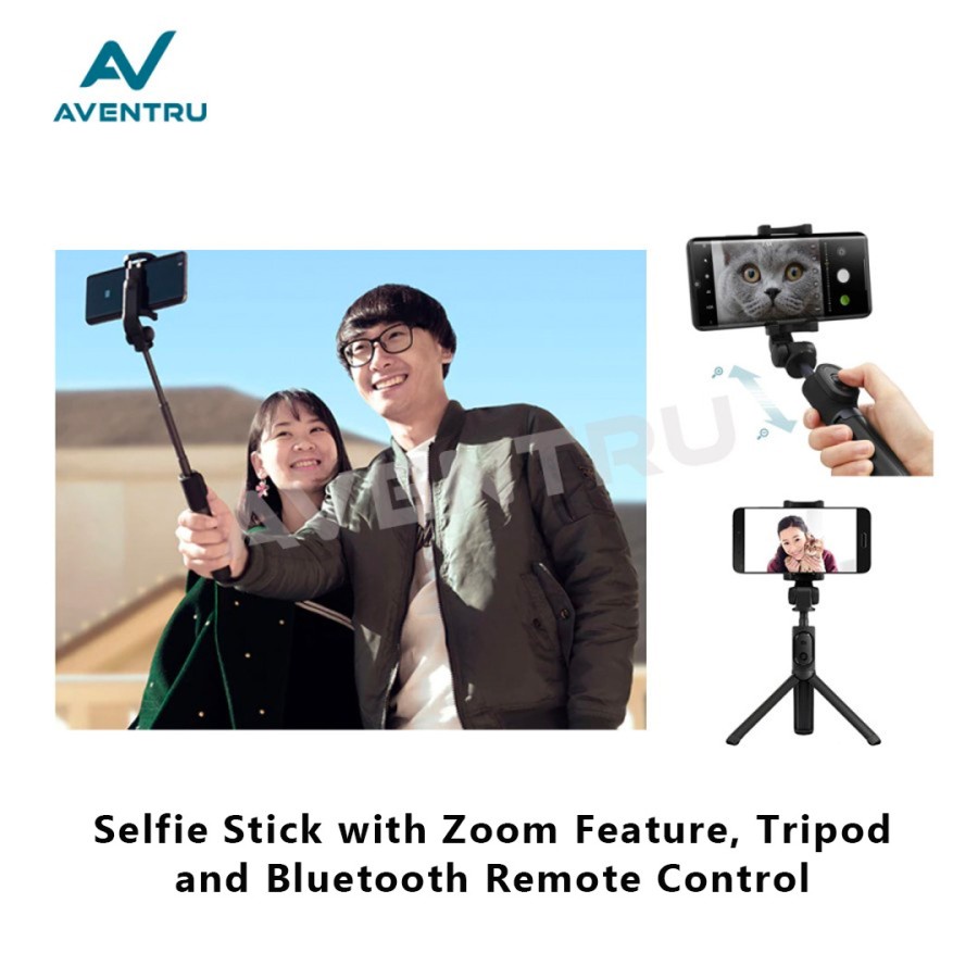 Selfie Stick Zoom Bluetooth Remote Shutter Tripod Holder Tongsis Monopod