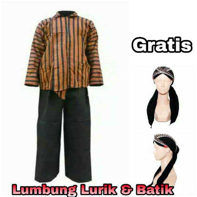 BAJU LURIK JAWA GRATIS BLANGKON JOGJA SAMURAI PUTIH