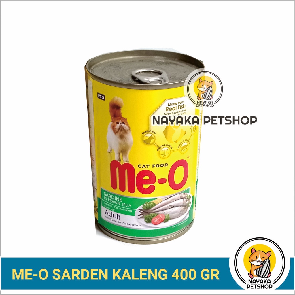 Meo Kaleng Sarden 400 gr Makanan Kucing Basah Ikan Sardine Pakan Kitten Wet Food