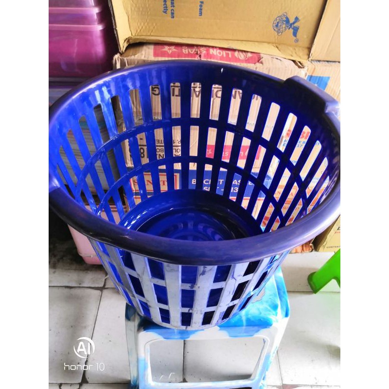 keranjang baju bulat laundry basket plastik