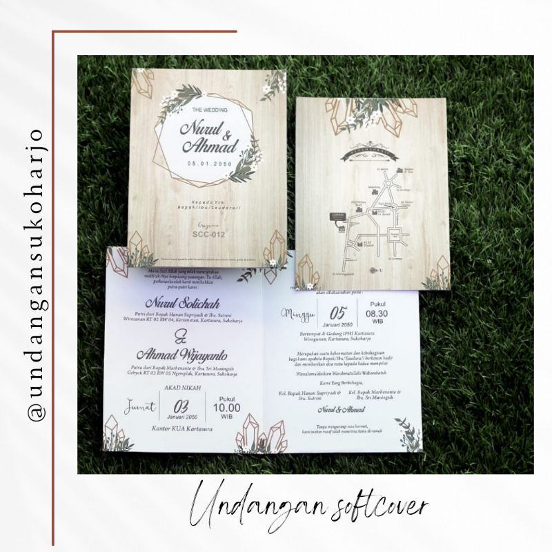 (FREE TMBAH POTO) Undangan Pernikahan Murah,Unik,kekinian, Rustik,tebal, (sudah cetak) desain SCC - 