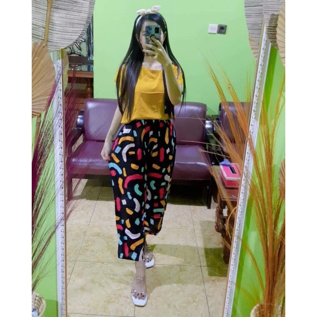 setelan baju santai one set katun rayon bali