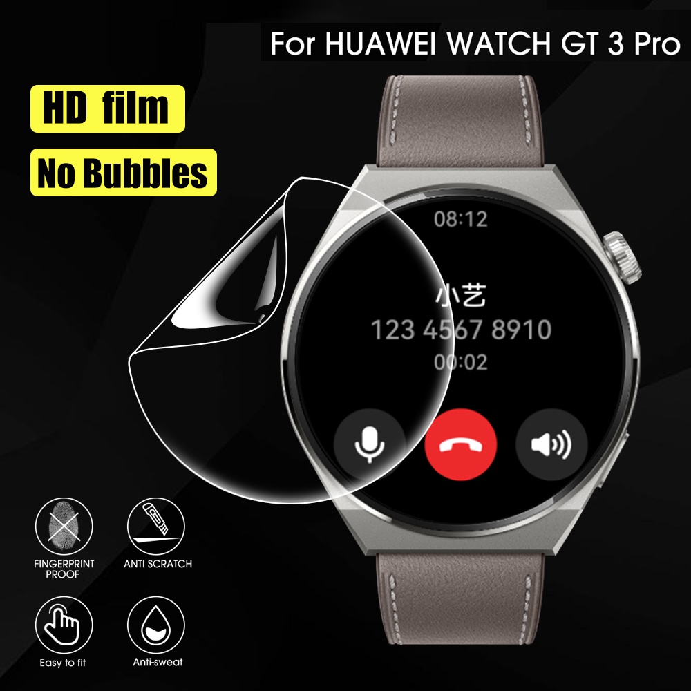 Film Pelindung Layar Bahan TPU Hydrogel Transparan 9D Curved Untuk Smartwatch Huawei GT 3 Pro