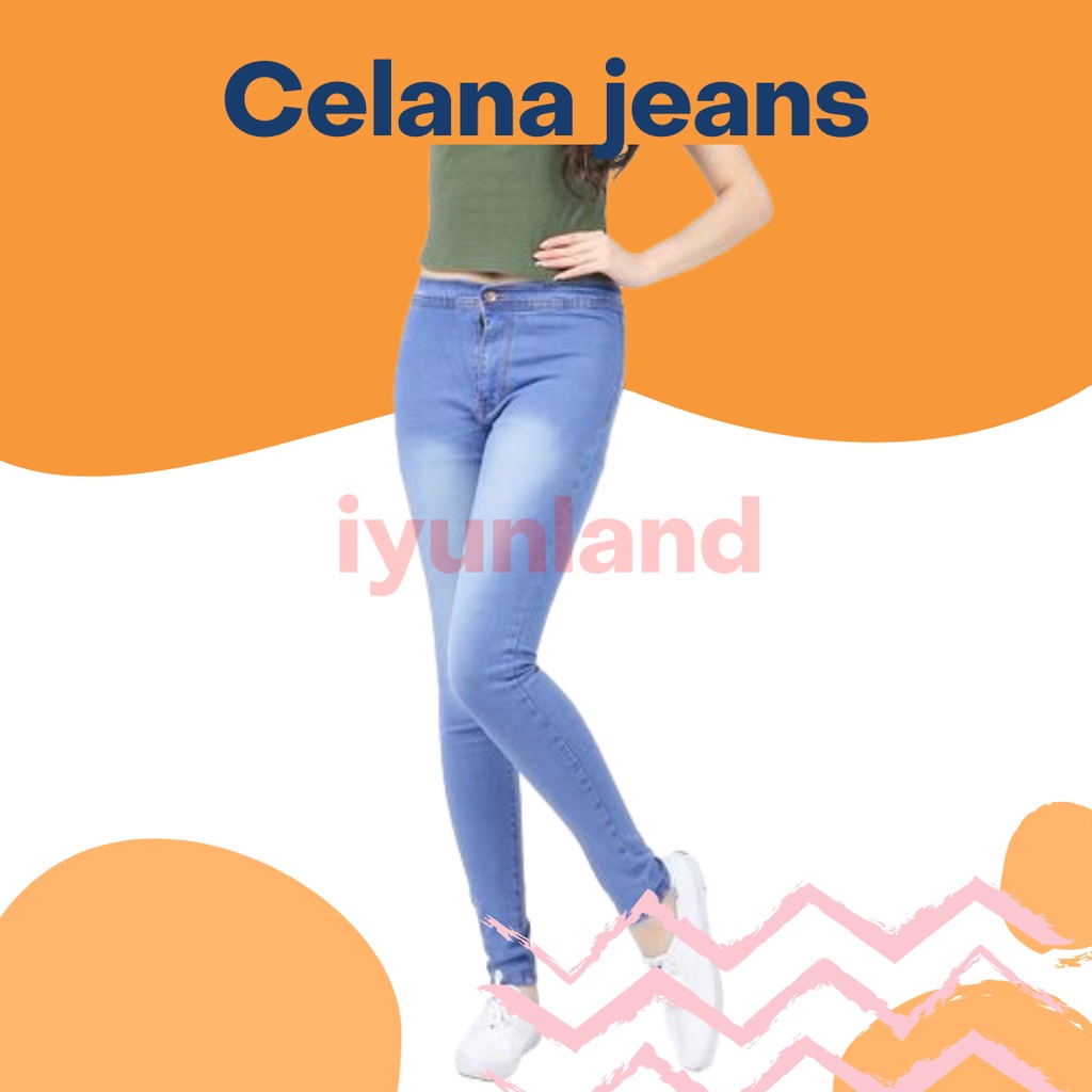 Celana jeans cewek jumbo / Celana panjang jeans cewek size 33-38 / jeans besar / skinny jeans jumbo