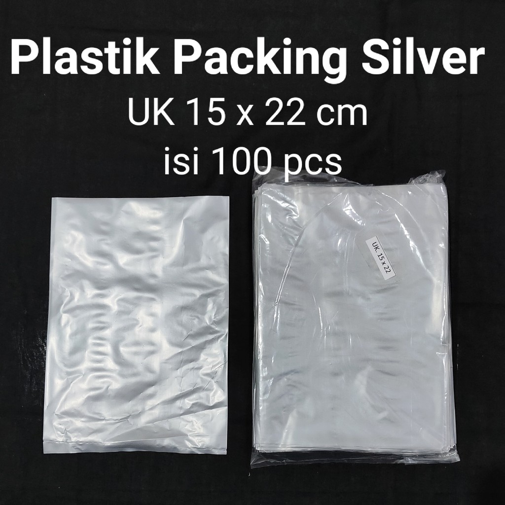 Plastik packing Silver 15x22 (1000 pcs), plastik bungkus paket olshop