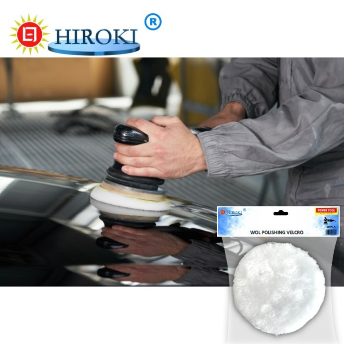 Hiroki Wol Poles Mobil 5 Inch Wol Polishing Velcro Kendaraan