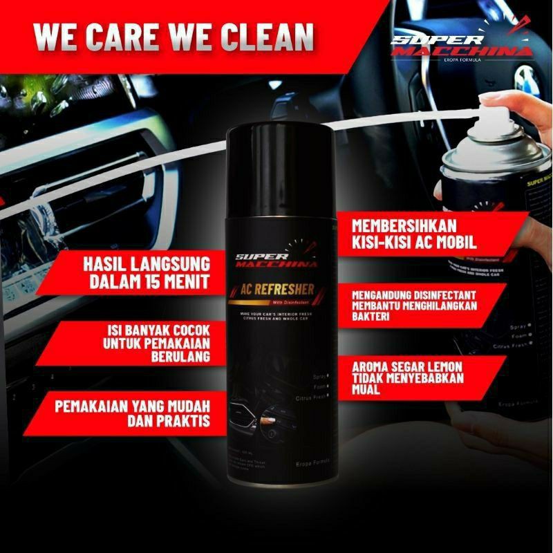 PROMO BUY 1 GET 1 SUPER MACCHINA ac refresher pembersih pendingin AC mobil segar with disenfectant