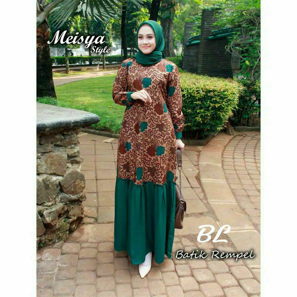 GAMIS BATIK MANGGAR,SEKAR,CANTIK, KUBIS,KUPU,PADI,DAUN/COD-meisya Ijo bunga