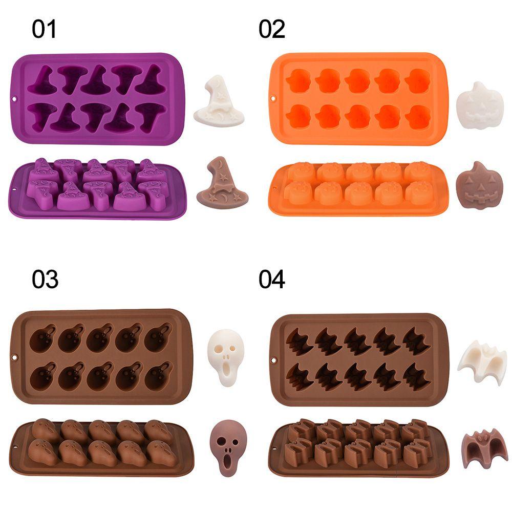 Preva Halloween Cetakan Silikon Dapur Kue Kering Membuat Permen Lilin Alat Baking