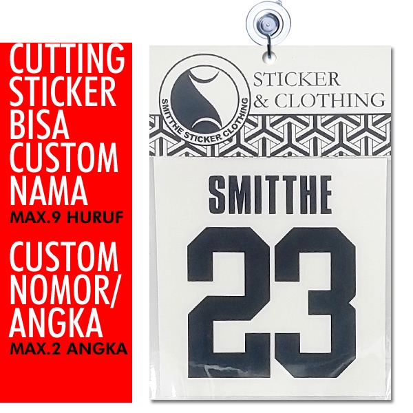 Stiker Custom Nama Nomor Angka Cutting Sticker