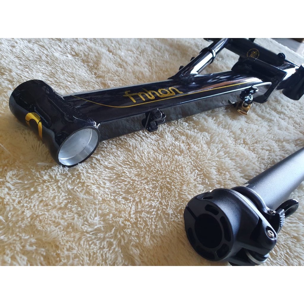 Frame set Fnhon Monsoon Black Gold Hitam Emas Discbrake 20 22 inch not U brake