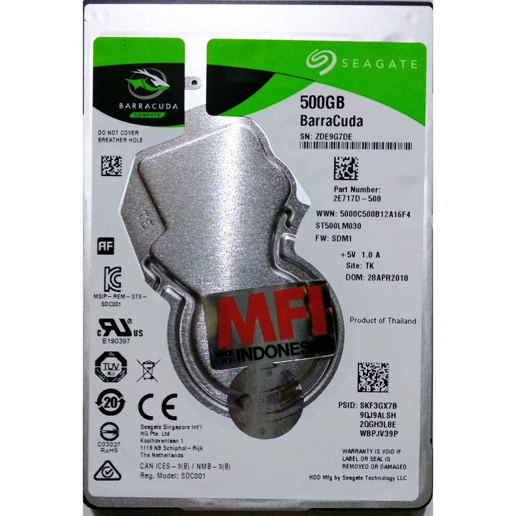Hardisk Notebook Seagate Barracuda 2.5inch 500GB