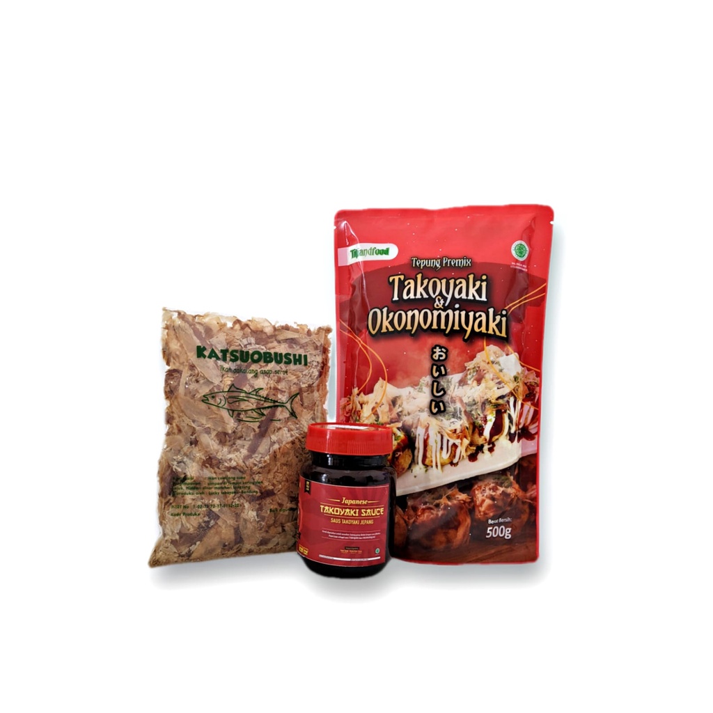

Paket Hemat Bahan Takoyaki | Okonomiyaki HALAL Tepung Saus Katsuobushi