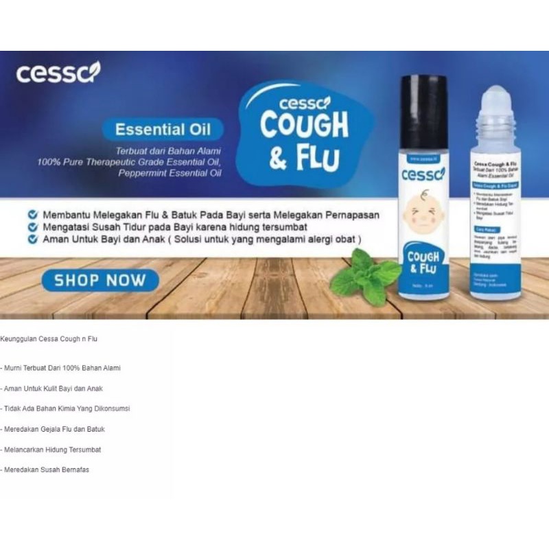 Cessa flu bayi/cessa demam panas bayi/Cough n Flu - Minyak Esensial Pereda Flu dan Batuk Bayi/ cessa flu fever drop/ cessa biru/cessa merah
