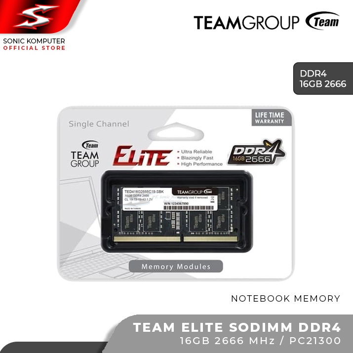 Memory RAM Team Elite DDR4 2666Mhz PC21300 Sodimm Memory Laptop