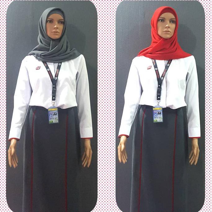 BAJU KEMEJA SERAGAM SALES HONDA WANITA LENGAN PANJANG SIZE S M L - PUTIH, S {PRODUK TERBARU}