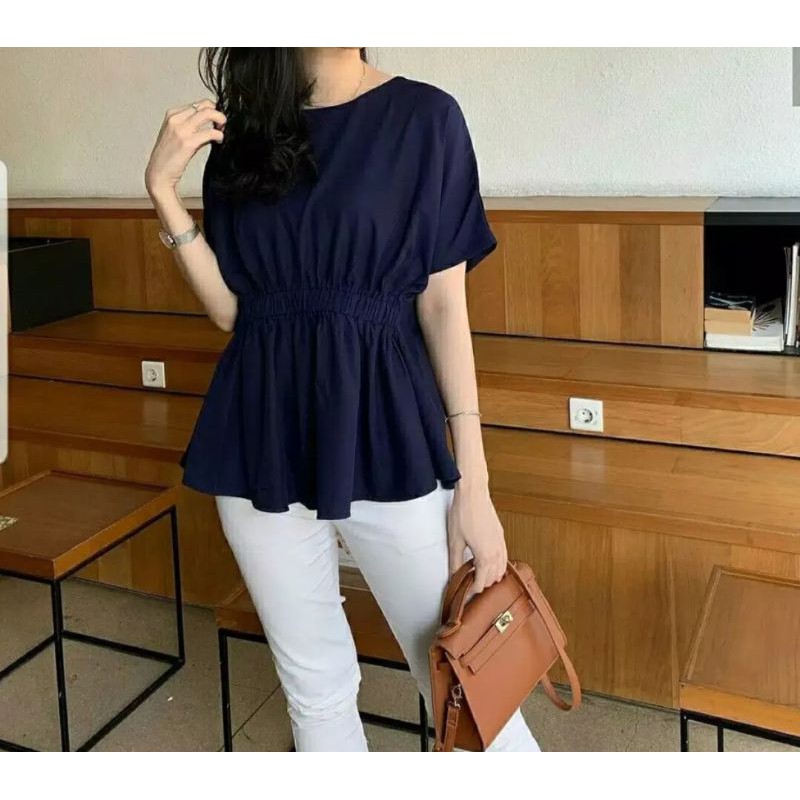 ATASAN WANITA BLOUSE SHEVA ATASAN KEKINIAN ATASAN TERBARU 2022-Navy