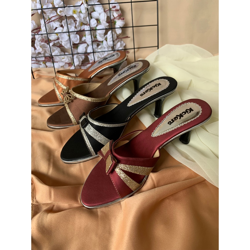 (HARGA PROMO=PACKING TANPA KARDUS) SANDAL HIGHHEELS NISSA 1 CEWEK RESEPSI HAK TINGGI 5CM  PEREMPUAN HEELS KERJA PESTA IBU  FEMINIM PESTA TERLARIS TERMURAH  WANITA GLITER LANCIP TERMURAH TERLARIS