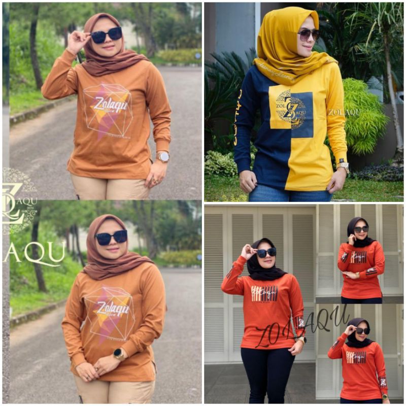 KAOS ZOLAQU SIZE M L XL100% ORIGINAL KUNING KOMBINASI.COKLAT NEW DAN ORANGE BATA TAMPA BAN BAWAH