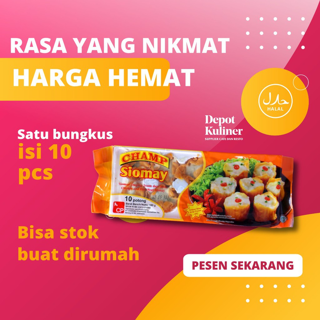 Siomay Champ / Siomay Ayam / Siomay Ikan - Depot Kuliner Champ Isi 10 Pcs