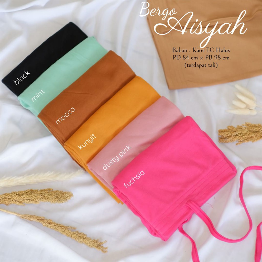 Hijab Dewasa Bergo Tali Hijab Bergo Maryam Nonpet Aisyah Bahan Kaos TC Halus Premium | Bisa Cod