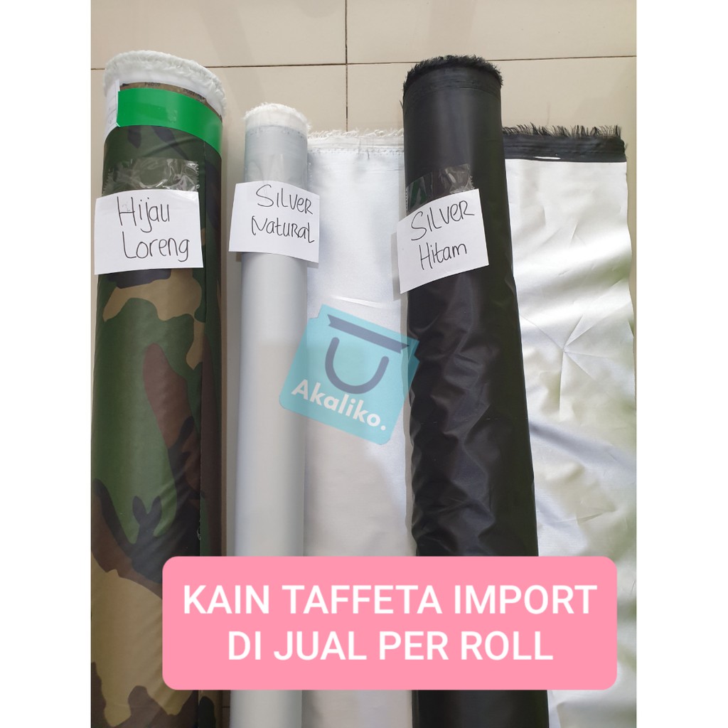 [ 210T PER ROLL ] Kain Parasut Taffeta Import Waterproof 210T Banyak Warna