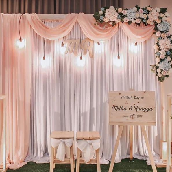 Party Item Sewa Backdrop Dekorasi Lamaran 3 M Soft Peach Kekinian Terlaris