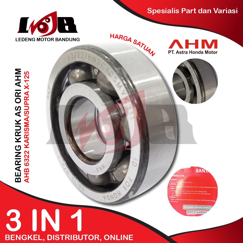 Bearing Laher Kruk As AHB 6322 KARISMA SUPRA X-125 Original Honda Genuine Parts