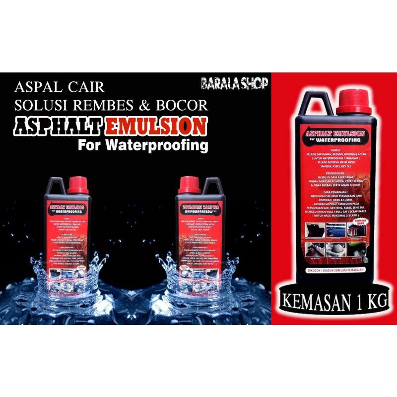 Aspal cair 1kg penambal bocor dak beton, penambal bak mandi ,penambal genteng ,penambal genteng asbe