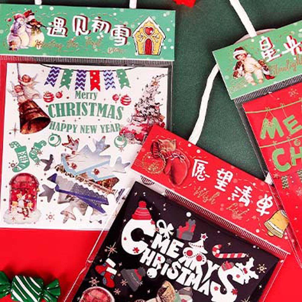 Agustina Christmas Stationery Stiker Scrapbooking Diary Planner Santa Claus Pohon Natal Snowman Merry Christmas Perlengkapan Sekolah