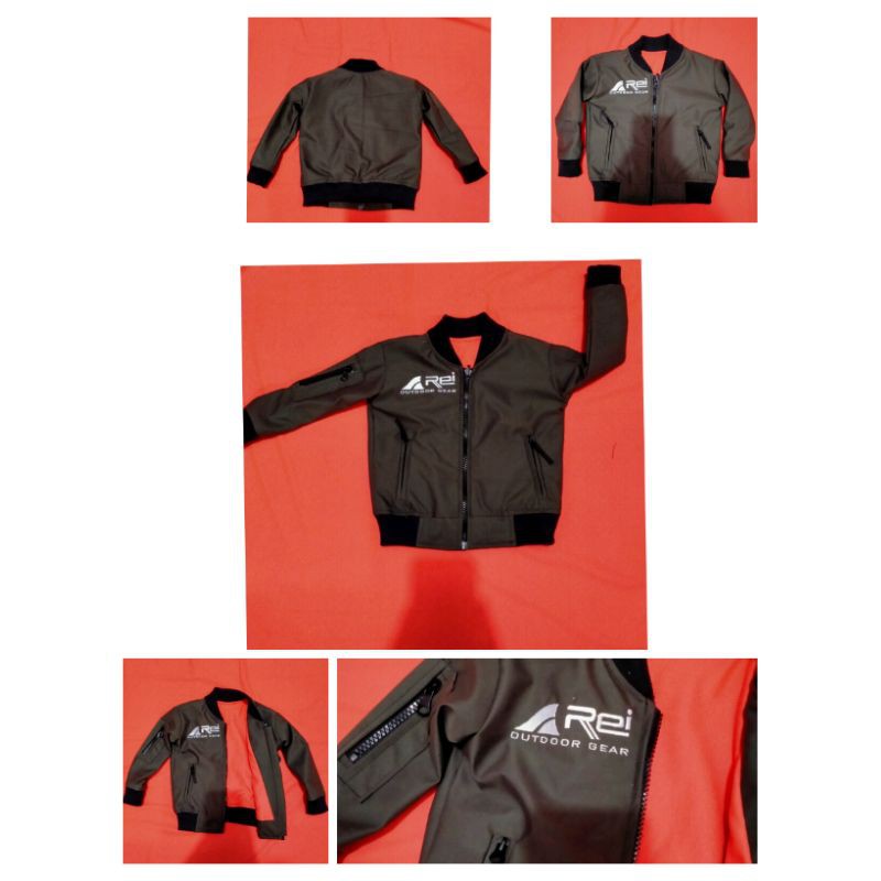JAKET REI ANAK USIA 2_6 , JAKET KEREN ANAK² ,TASLAN POLYESTER IMPORT LOGO FULL BORDIR KOMPUTER