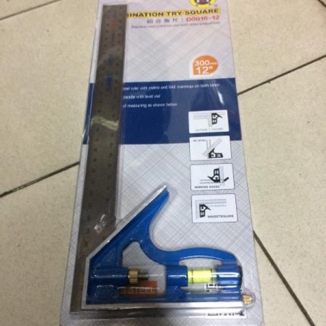 

Penggaris Siku Kombinasi / Combination Try Square Stanles 12" Cmart