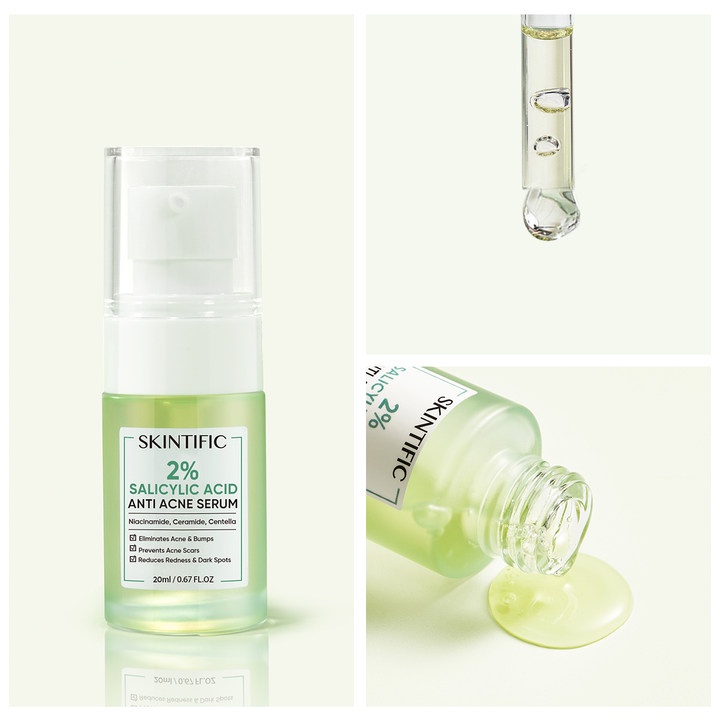 【Skintific Outlet Official】SKINTIFIC 2pcs Set | 2% AHA 2%BHA 1% PHA Exfoliating Toner 80ml + 2% Salicylic Acid Anti Acne Serum 20ml