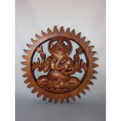 Ukiran Bali Pandil Kayu Ganesha 20cm