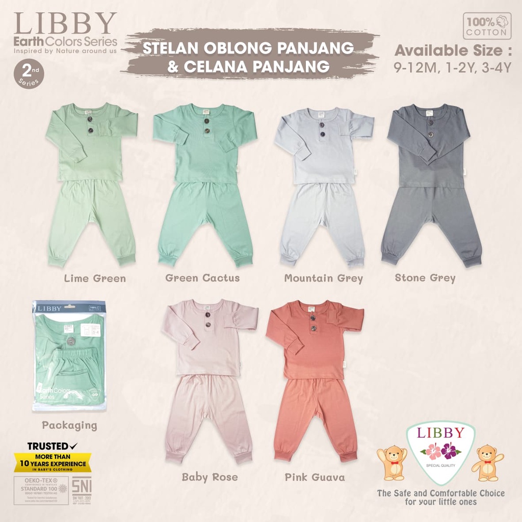 [5-6Thn] LIBBY EARTH SERIES Stelan Oblong Pendek Celana Pendek , Oblong Panjang Celana Panjang