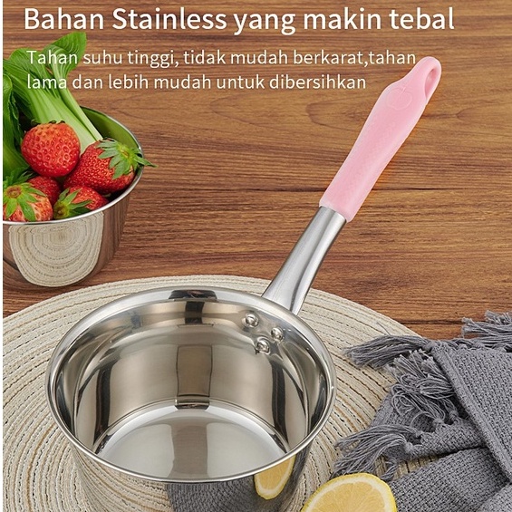 CEO Centong Gayung Air Panas Soup Dan Kuah Stainless Steel Sendok Sup Warna Random 16 cm Dan 18 cm