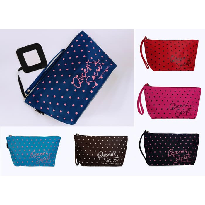 Pouch Cosmetik Queen Cermin Travel Organizer Pouch