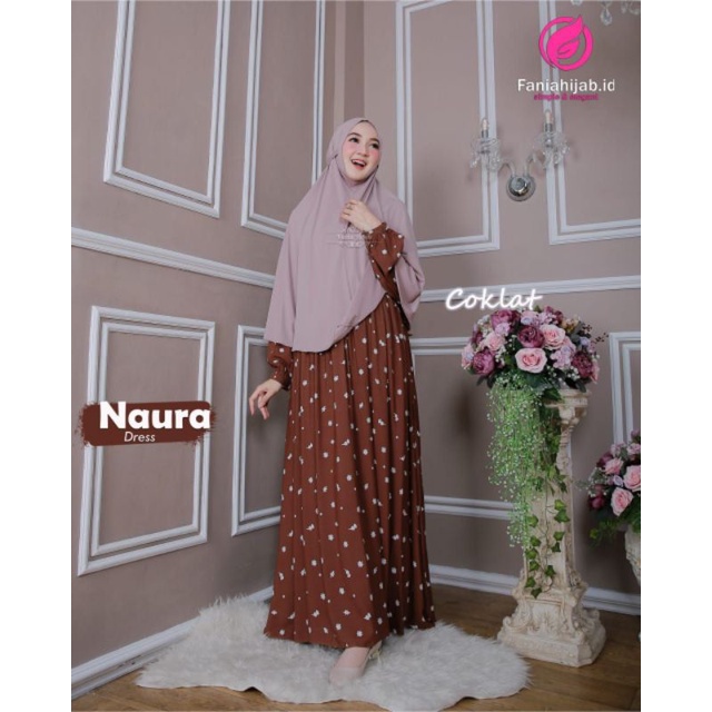 Gamis Jumbo Motif Katun Rayon Naura by Fania Hijab