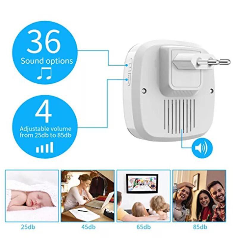 Bel Rumah Wireless Door Bell Waterproof Pintu 2 Receiver 4.9