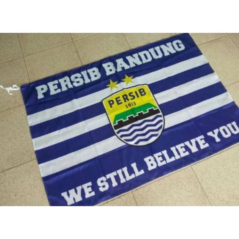 terima pembuatan ( bendera Persib ) mini flag ukuran 100 x 120 . 90 x 100