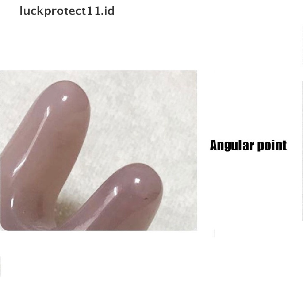 &lt; Luckprotect11. &lt; LuckproteksiId &gt; Alat Pijat Gua Sha Quartz Rose natural Untuk Wajah / Leher / Tubuh