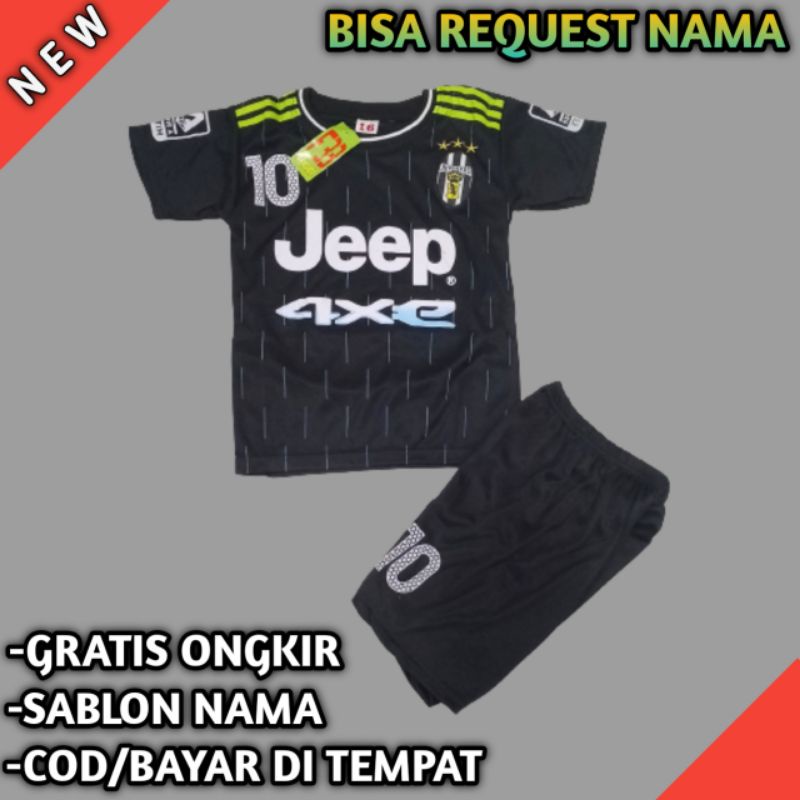 FREE NICKNAME. Setelan Jersey Bola Juve Baju Pakaian Olahraga Anak Laki Laki Terbaru