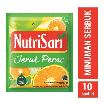 Nutrisari Jeruk Peras / Jeruk Maroko / Es Rujak / CocoPandan / Madu Lemon / Markisa 10 sachets