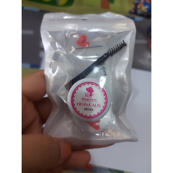 (Sasaro) Henna alis waterproof tahan lama halal free kuas dan cetakan alis