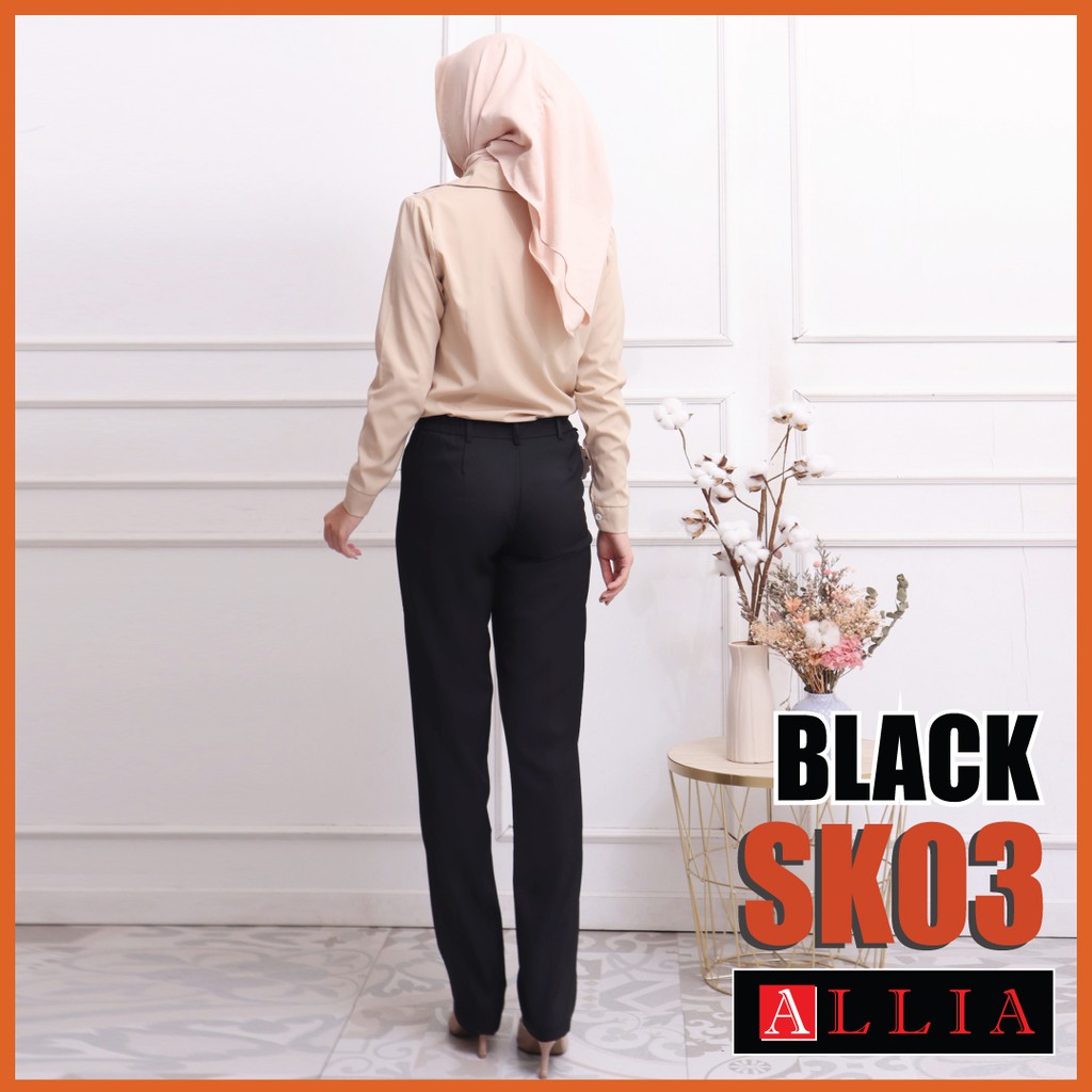 Celana Kerja Wanita ALLIA SK03 Black M - 7L Celana kantor wanita / celana bahan kerja wanita