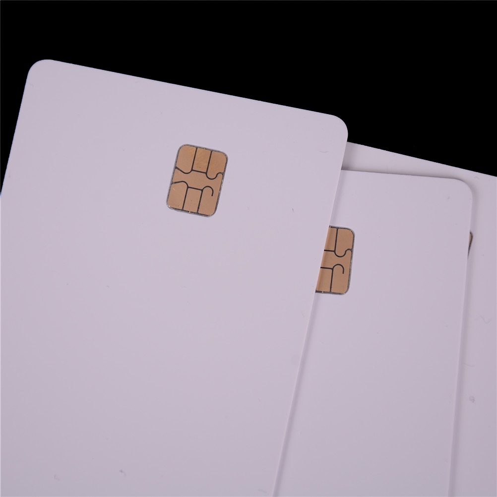 (Happy) 5pcs Ic Card Iso Pvc Dengan Chip Sle4442 Warna Putih