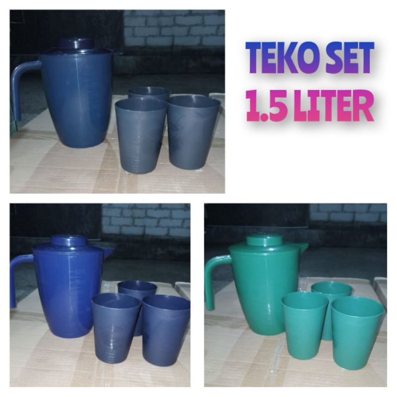TEKO PLASTIK SET GELAS JADUL PORONG PLASTIK MURAH