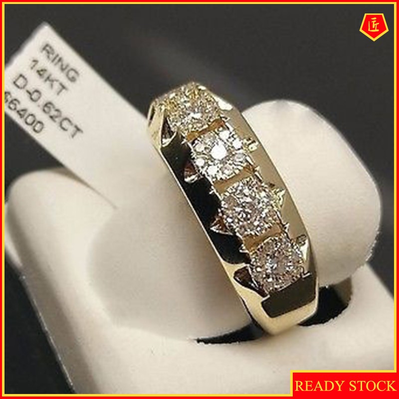 Cincin Moissanite Warna Emas Untuk Fashion