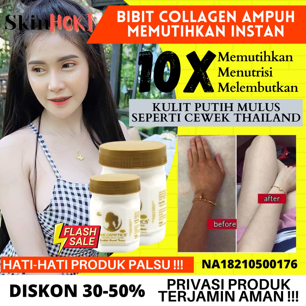 PEMUTIH BADAN PERMANEN LOTION BIBIT COLLAGEN SHCOSMETICS 100ML PENGHILANG FLEK HITAM ORIGINAL BPOM