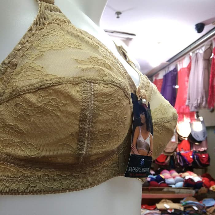 Bra Sapphire Sister Cup B Tanpa Kawat dan Tanpa Busa dengan Bahan Dorlastan yang Kuat dan Awet